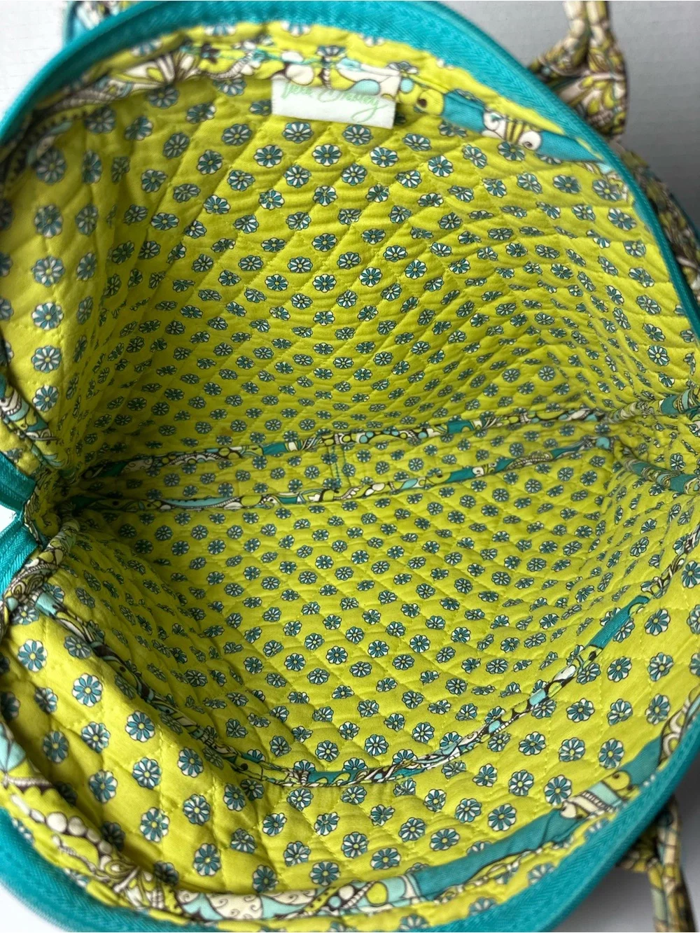 Vera Bradley Turquoise Paisley Quilted Tote Bag